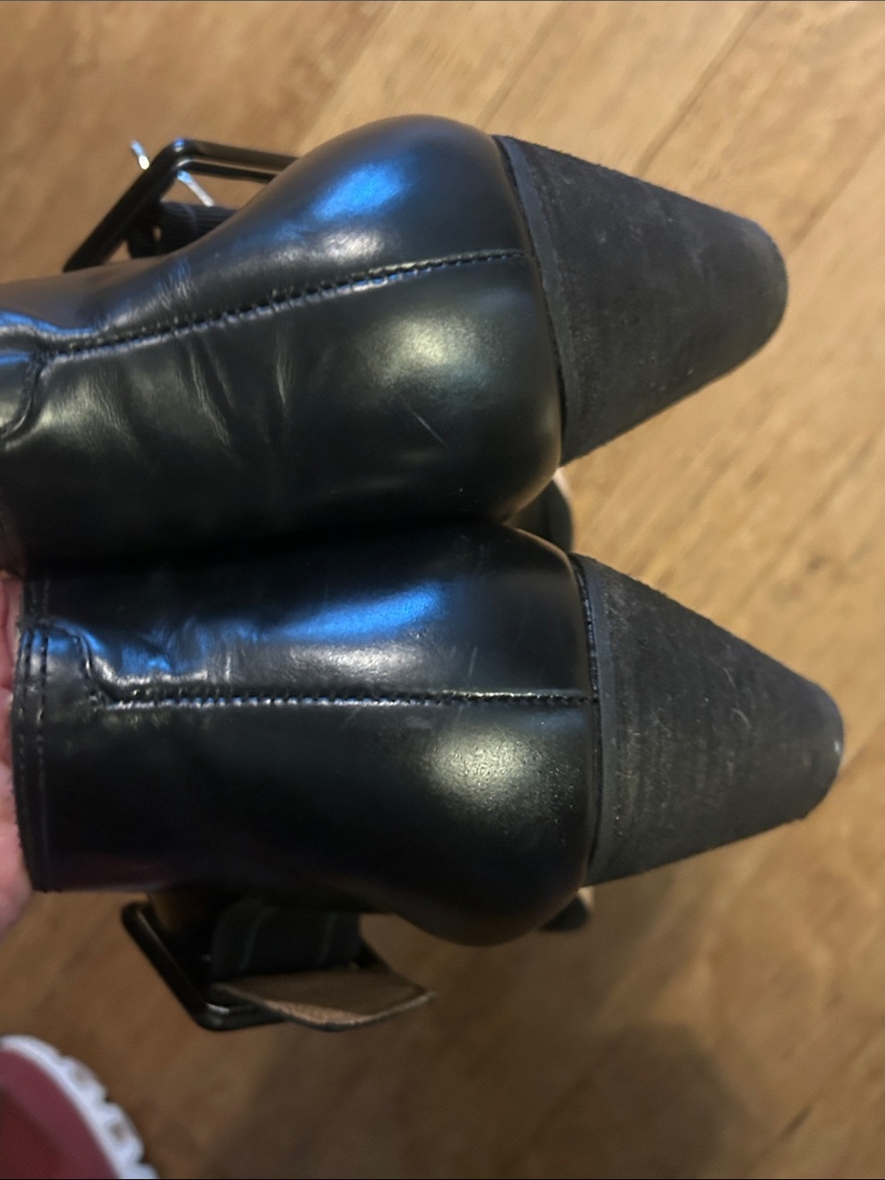 Black Leather Mary Jane Bonsai Heels with Buckle Size 9 - Picture 3 of 7
